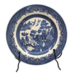 Staffordshire Churchill Blue Willow Made in England 10" Dinner Plate